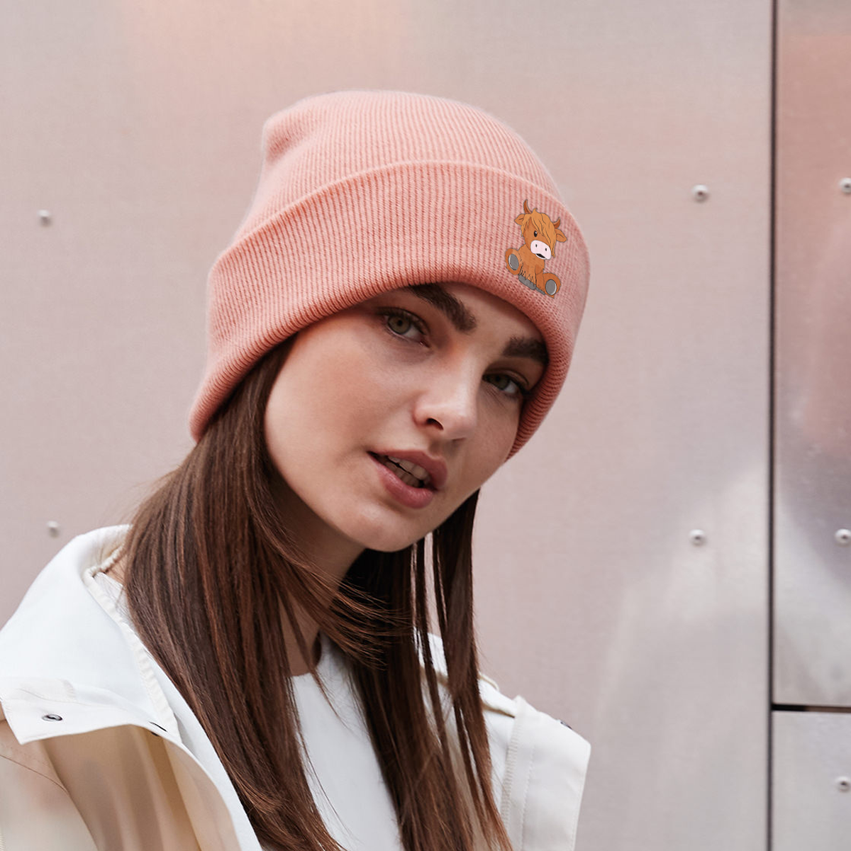 Highland Cow 2 - Unisex Embroidered Beanie