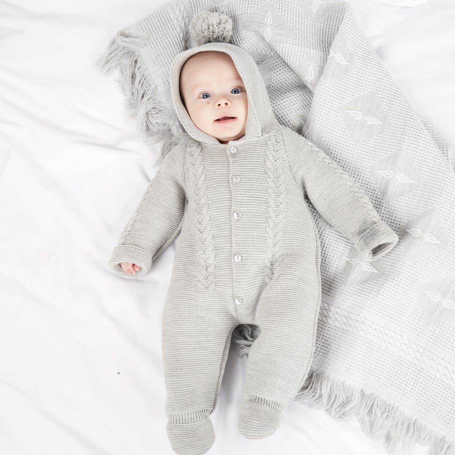 Hooded Knitted Pramsuit